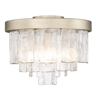 Golden - 1768-FM WG-HWG - Three Light Flush Mount - Ciara - White Gold