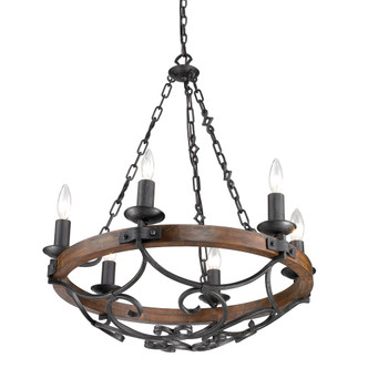 Madera Six Light Chandelier (1821-6 BI)