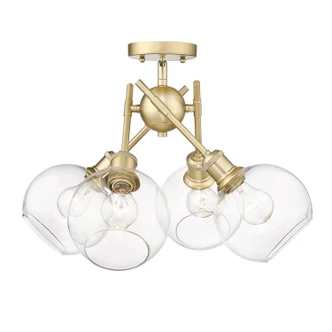 Axel Four Light Semi-Flush Mount (1945-SF BCB-GLOBE-CLR)