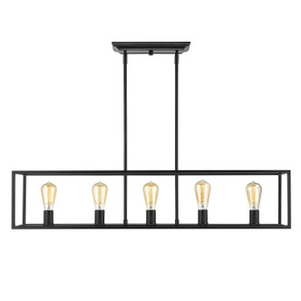 Golden - 2072-LP BLK - Five Light Linear Pendant - Wesson - Matte Black
