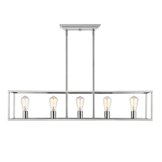 Golden - 2072-LP CH - Five Light Linear Pendant - Wesson - Chrome