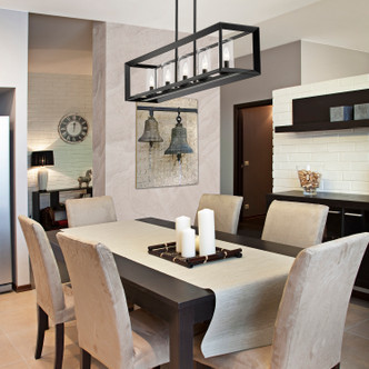 Smyth Five Light Linear Pendant (2073-LP BLK-CLR)