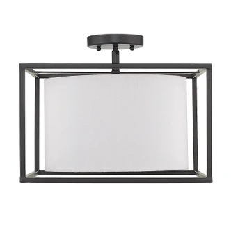 Manhattan Three Light Semi-Flush Mount (2243-SF BLK-MWS)