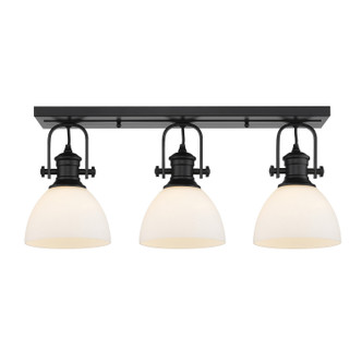 Golden - 3118-3SF BLK-OP - Three Light Semi-Flush Mount - Hines - Matte Black