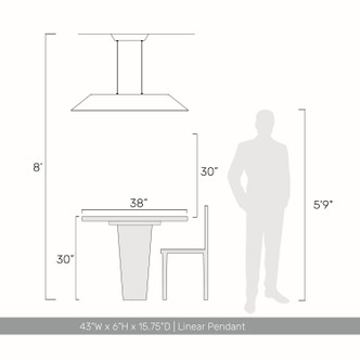 Faroe LED Linear Pendant (3133-LP43 FB-GY)