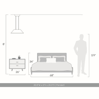 Faroe LED Pendant (3133-P21 FB-GY)