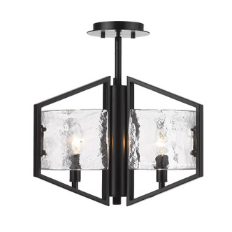 Varsha Three Light Semi-Flush Mount (3162-SF BLK-HWG)
