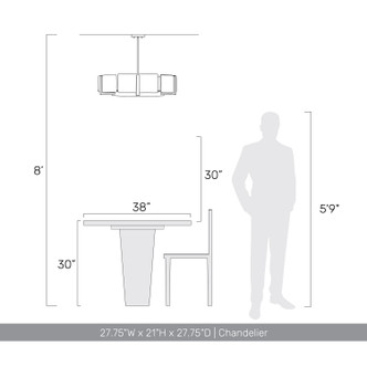 Aenon Six Light Chandelier (3164-6 BCB-HWG)