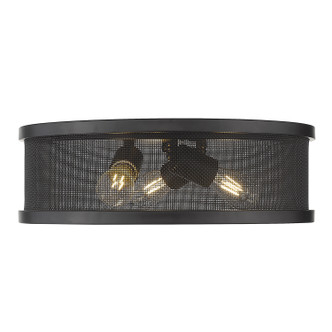 Channing Three Light Flush Mount (3168-FM15 BLK-BLK)