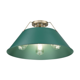Orwell Three Light Flush Mount (3306-3FM AB-GN)