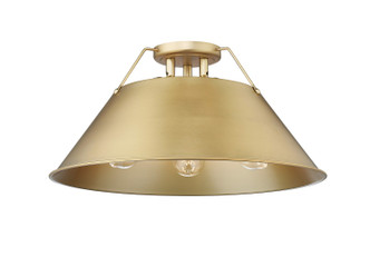 Golden - 3306-3FM BCB-BCB - Three Light Flush Mount - Orwell - Brushed Champagne Brass