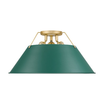 Golden - 3306-3FM BCB-GN - Three Light Flush Mount - Orwell - Brushed Champagne Brass