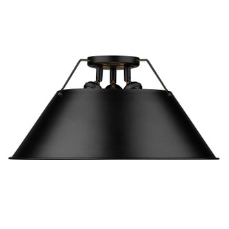 Golden - 3306-3FM BLK-BLK - Three Light Flush Mount - Orwell - Matte Black