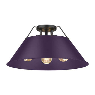 Golden - 3306-3FM BLK-EP - Three Light Flush Mount - Orwell - Matte Black