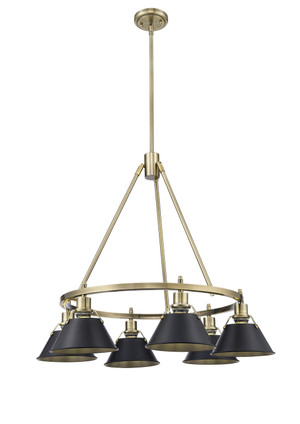 Orwell Six Light Chandelier (3306-6 AB-BLK)