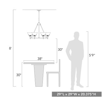 Orwell Six Light Chandelier (3306-6 AB-RBZ)