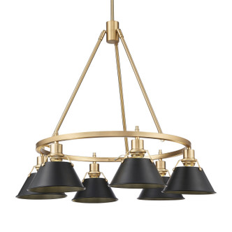 Golden - 3306-6 BCB-BLK - Six Light Chandelier - Orwell - Brushed Champagne Brass