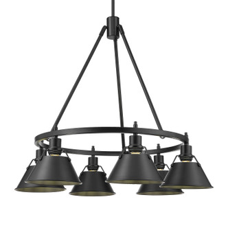Golden - 3306-6 BLK-BLK - Six Light Chandelier - Orwell - Matte Black