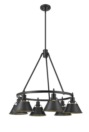 Orwell Six Light Chandelier (3306-6 BLK-BLK)