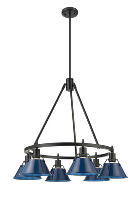 Orwell Six Light Chandelier (3306-6 BLK-NVY)
