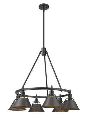 Orwell Six Light Chandelier (3306-6 BLK-RBZ)