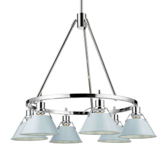 Golden - 3306-6 CH-DB - Six Light Chandelier - Orwell - Chrome