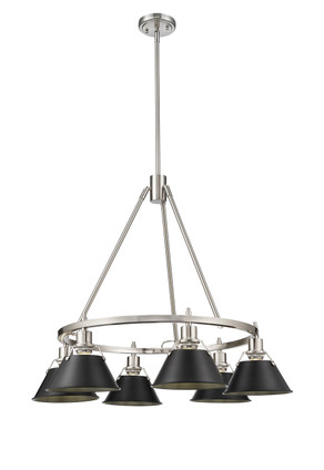 Orwell Six Light Chandelier (3306-6 PW-BLK)