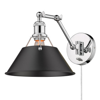 Golden - 3306-A1W CH-BLK - One Light Wall Sconce - Orwell - Chrome