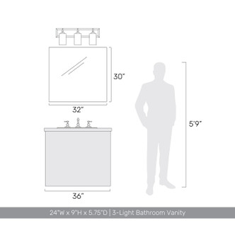 Brilia Three Light Vanity (5189-BA3 PN-FLT)