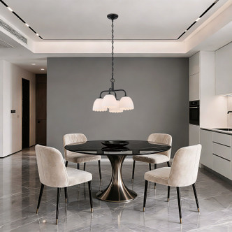 Dorinda Four Light Pendant (6954-4P BLK-OP)