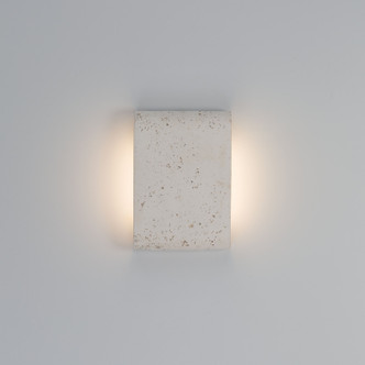 Golden - 7280-OWL9 WT - LED Outdoor Wall Mount - Stela - White Travertine