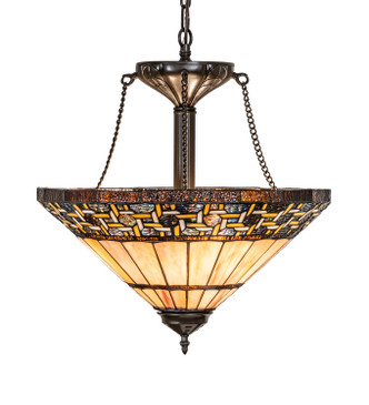 Meyda Tiffany - 199070 - Three Light Pendant - Ilona - Mahogany Bronze