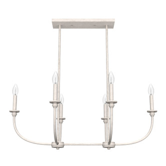 Hunter - 19645 - Six Light Chandelier - Southcrest - Distressed White