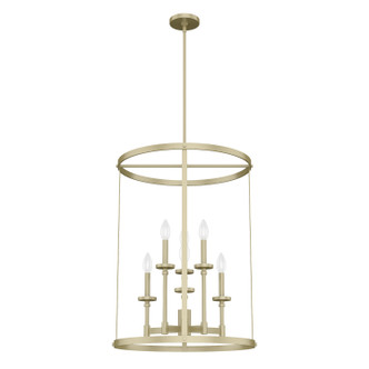 Hunter - 19699 - Six Light Foyer Pendant - Briargrove - Modern Brass