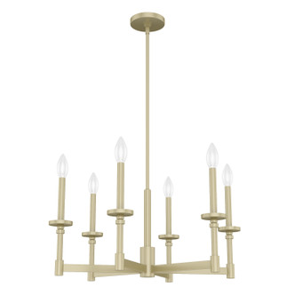 Hunter - 19701 - Six Light Chandelier - Briargrove - Modern Brass