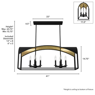 Dukestown Eight Light Chandelier (19731)