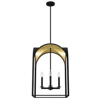 Hunter - 19733 - Four Light Pendant - Dukestown - Natural Black Iron