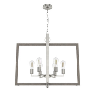 Hunter - 19809 - Six Light Pendant - Woodburn - Brushed Nickel