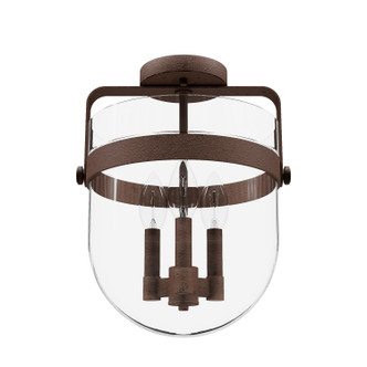 Hunter - 19835 - Three Light Flush Mount - Karloff - Textured Rust