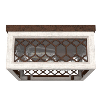 Hunter - 19970 - Two Light Flush Mount - Chevron - Textured Rust