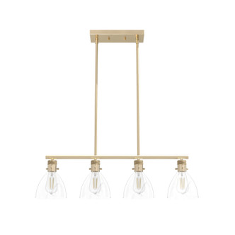 Hunter - 48037 - Four Light Linear Chandelier - Van Nuys - Alturas Gold