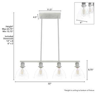Van Nuys Four Light Chandelier (48038)