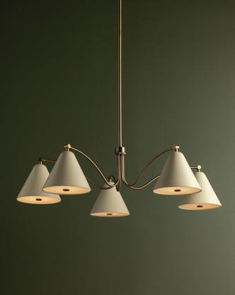 Clive Five Light Chandelier (F3542-PBR/SSD)