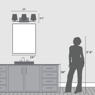 Fauna Grove Three Light Bathroom Vanity (48116)