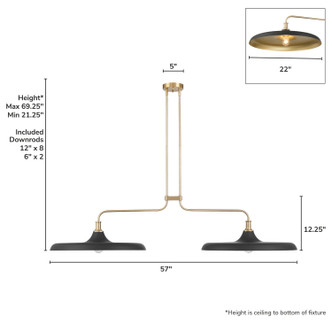 Moriso Two Light Linear Chandelier (48150)