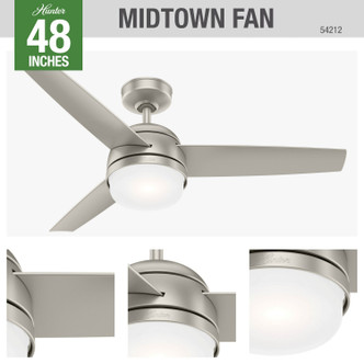 Hunter - 54212 - 48 Ceiling Fan - Midtown - Matte Nickel