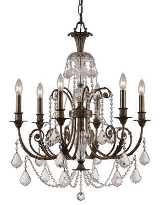 Crystorama - 5116-EB-CL-MWP - Six Light Chandelier - Regis - English Bronze