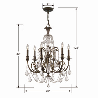 Regis Six Light Chandelier (5116-EB-CL-MWP)