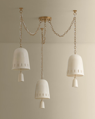Omi Three Light Chandelier (3635-PBR/CIC)