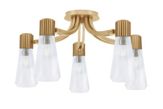 Toltec Lighting - 4817-NAB-880 - Five Light Semi-Flush Mount - Everleigh - New Age Brass